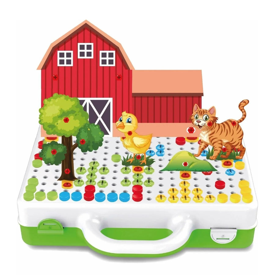 3D Stem Puzzle Toolbox with Driller - Farm Animals - Miu Mau Baby & Kids Store