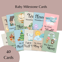 40 Baby Milestone Cards Pack - Miu Mau Baby & Kids Store