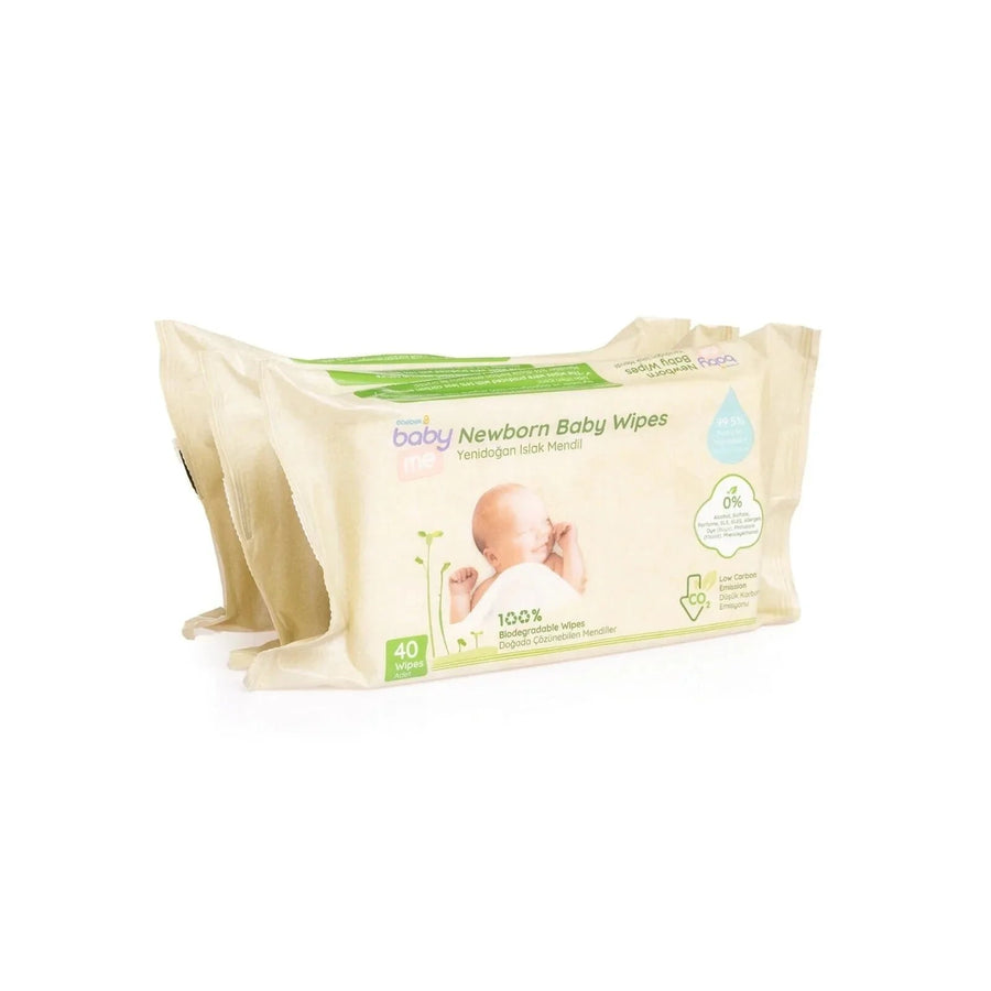 baby me Newborn Baby Biodegradable Wipes 3x40 pcs - Miu Mau Collectibles