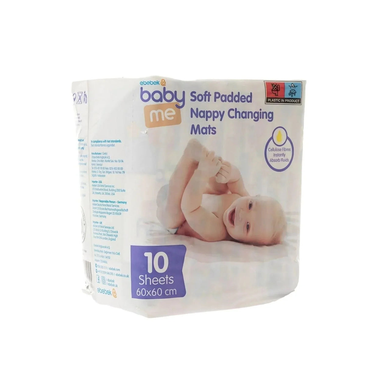 baby me Soft Padded Changing Mats 60x60cm - 10 pcs - Miu Mau Collectibles