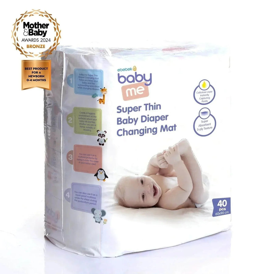baby me Super Thin Baby Nappy Changing Mats 60x90cm - 40 pcs - Miu Mau Collectibles