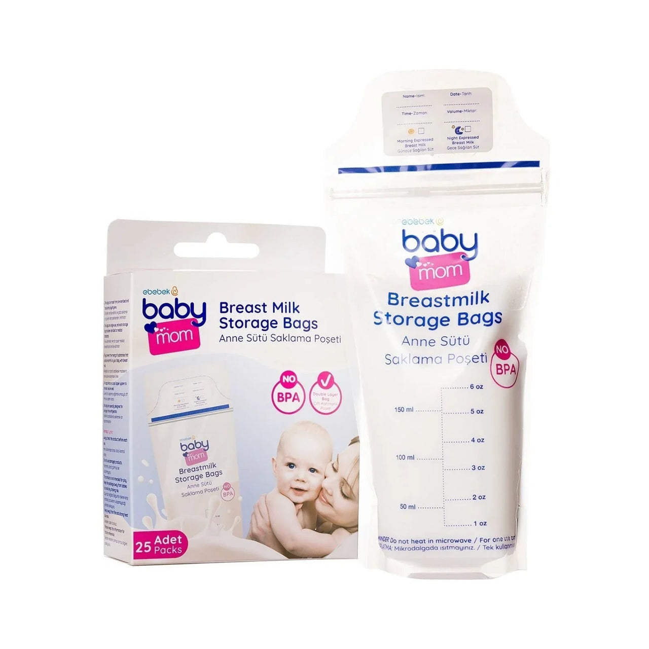 baby mom Breast Milk Storage Bag 25 pcs - Miu Mau Collectibles