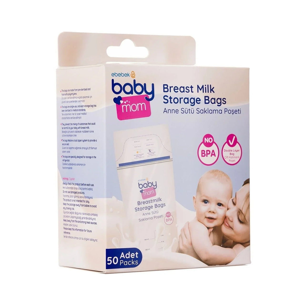 baby mom Breast Milk Storage Bag 50 pcs - Miu Mau Collectibles