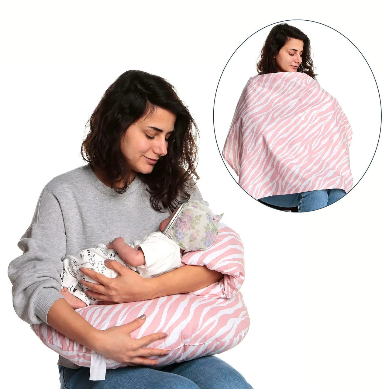 baby mom Eco Breastfeeding & Infant Support Pillow & Nursing Cover Set - Miu Mau Collectibles