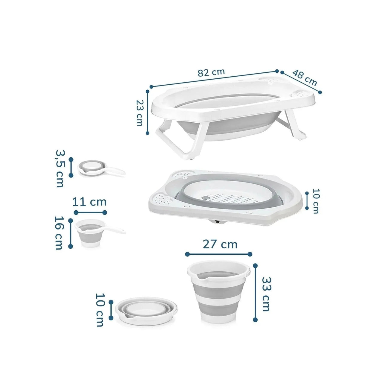 baby plus Foldable Bathtub Set 3 Pcs - Miu Mau Collectibles