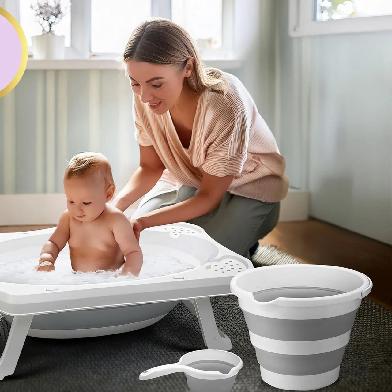 baby plus Foldable Bathtub Set 3 Pcs - Miu Mau Collectibles