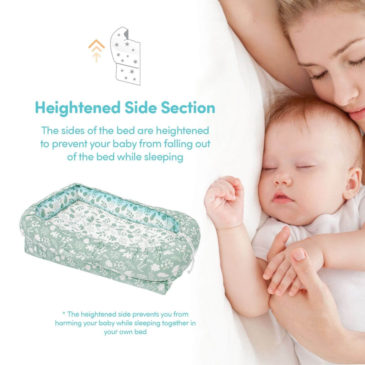 baby plus Mother Side Baby Reflux Bed - Green - Miu Mau Collectibles