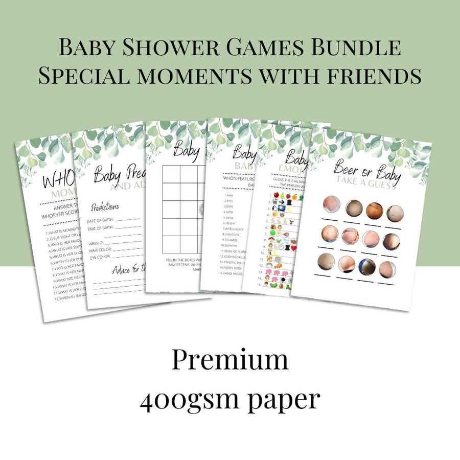 Baby Shower Games Bundle | 6 Game Bundle - Miu Mau Baby & Kids Store