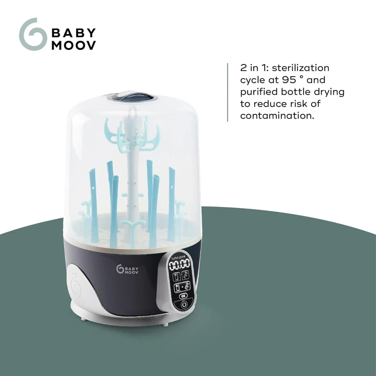 Babymoov Turbo Pure 3 - in - 1 Steriliser & Dryer & Purified Bottle Storage - Miu Mau Baby & Kids Store