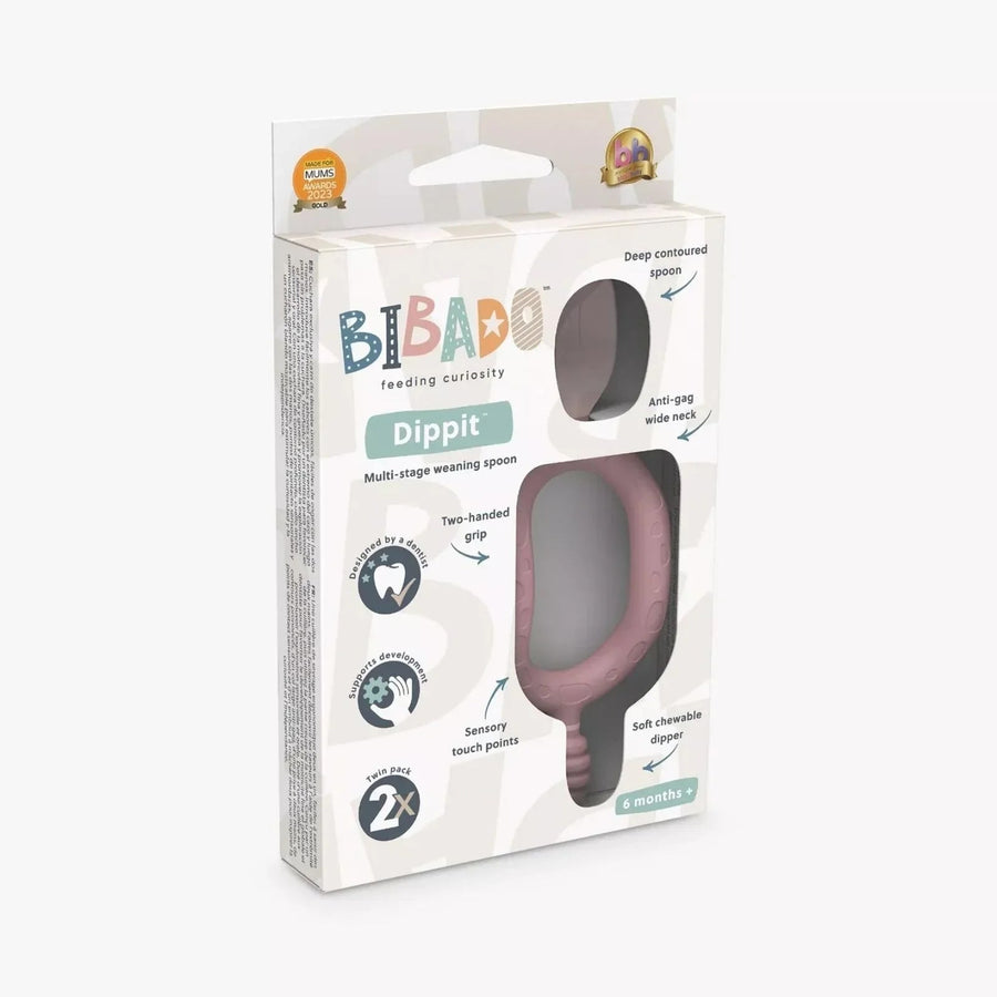 Bibado Dippit Baby Weaning Spoons 6+ months Pack of 2 - Blush - Miu Mau Collectibles