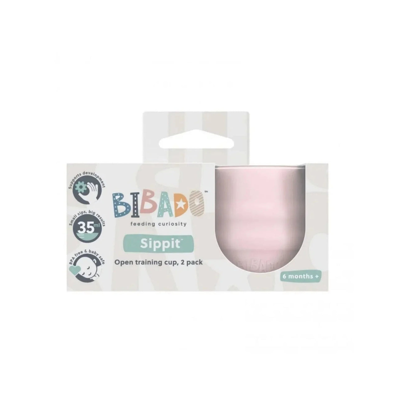 Bibado Sippit Silicone Open Training Cup 6+ months Pack of 2 - Blush - Miu Mau Collectibles