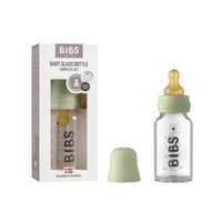 BIBS Baby Glass Bottle Complete Set Latex 110ml - Sage - Miu Mau Collectibles