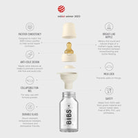 BIBS Baby Glass Bottle Complete Set Latex 110ml - Sage - Miu Mau Collectibles