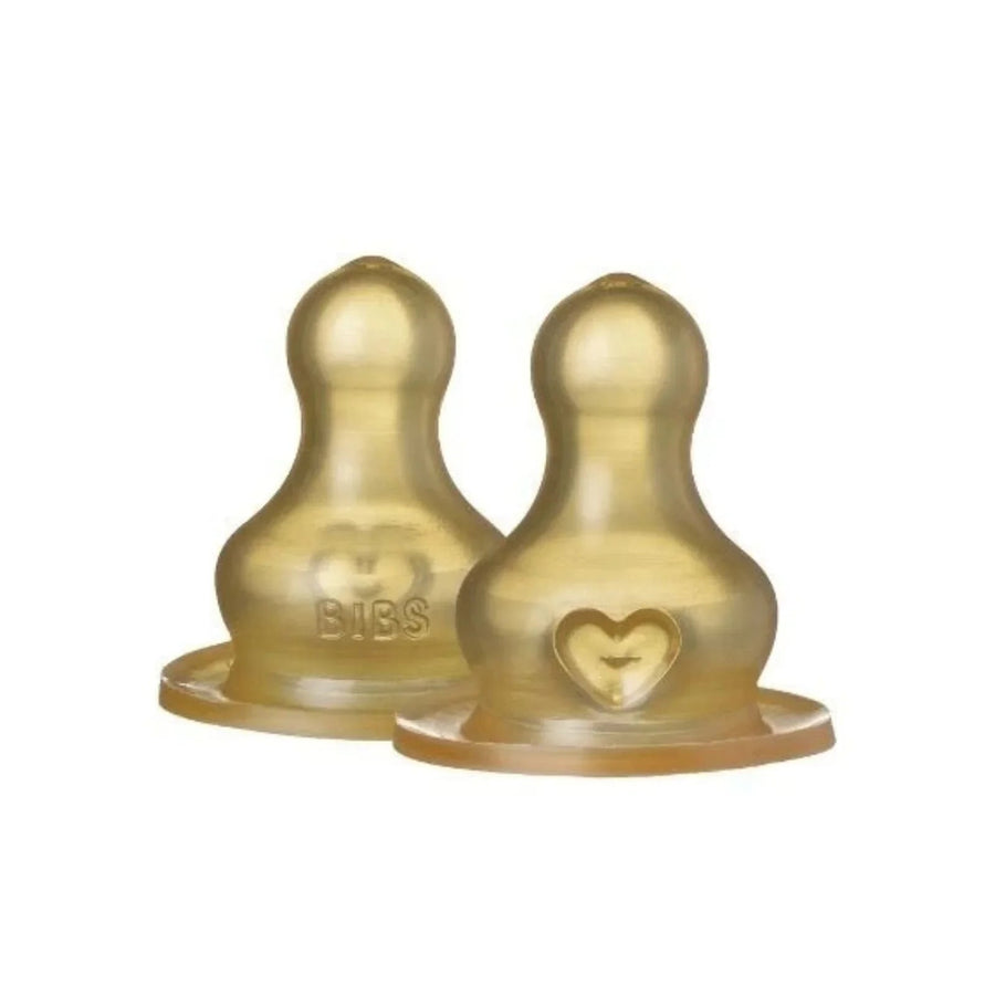 BIBS Latex Medium Flow Bottle Teats 0+ months Pack of 2 - Miu Mau Collectibles