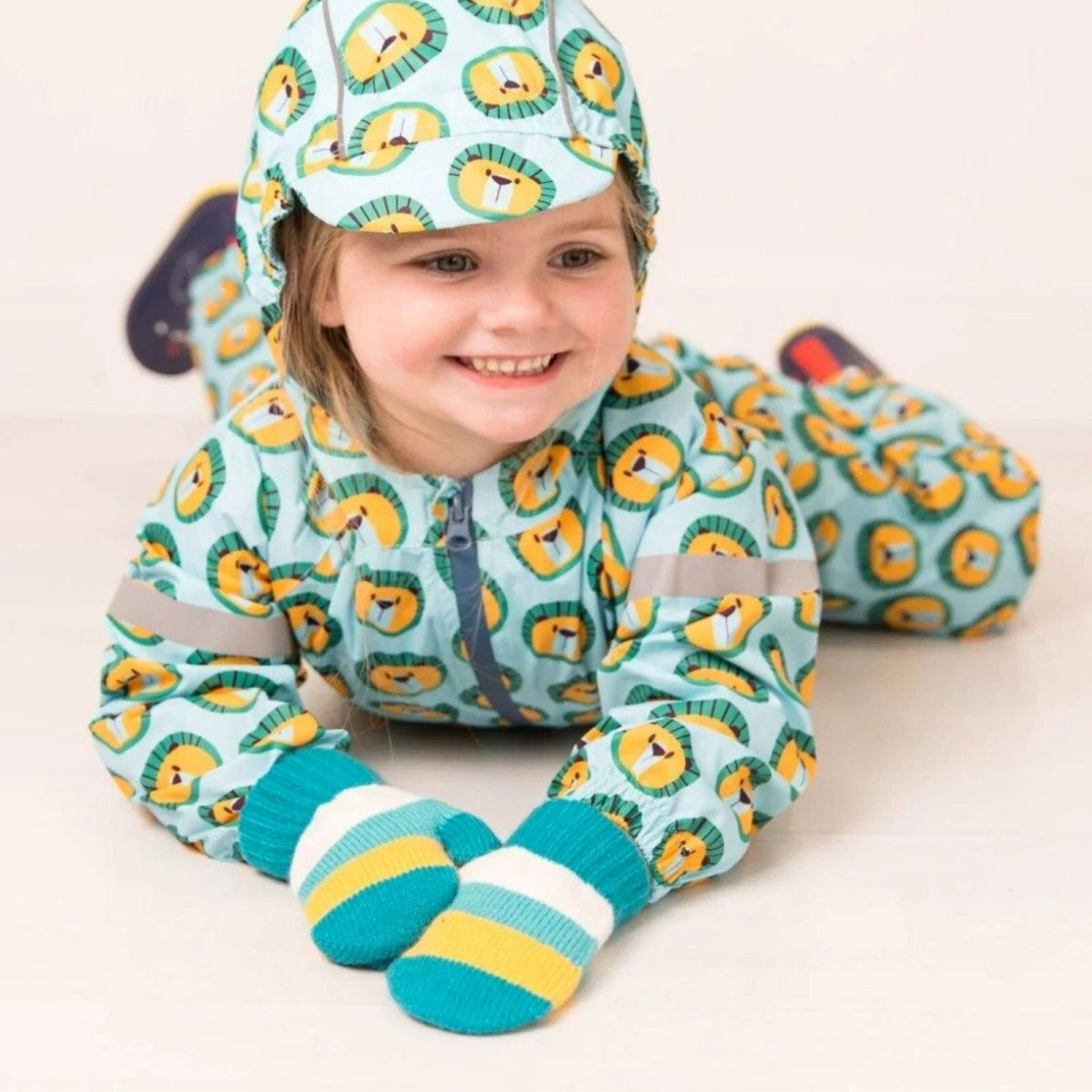 Blade & Rose Bright Striped Mittens 2 - 6 Years Blue/Red/Yellow - Miu Mau Collectibles