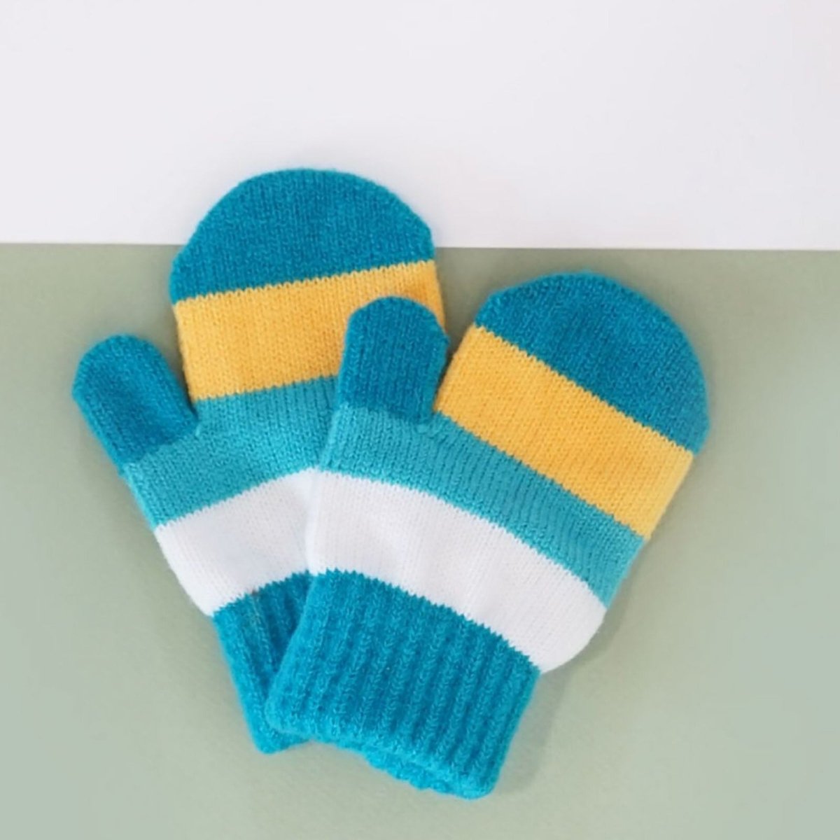 Blade & Rose Bright Striped Mittens 2 - 6 Years Blue/Red/Yellow - Miu Mau Collectibles