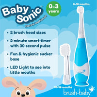 brush - baby BabySonic Electric Toothbrush 0 - 3 years - Blue - Miu Mau Collectibles