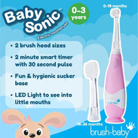 brush - baby BabySonic Electric Toothbrush 0 - 3 years - Pink - Miu Mau Collectibles