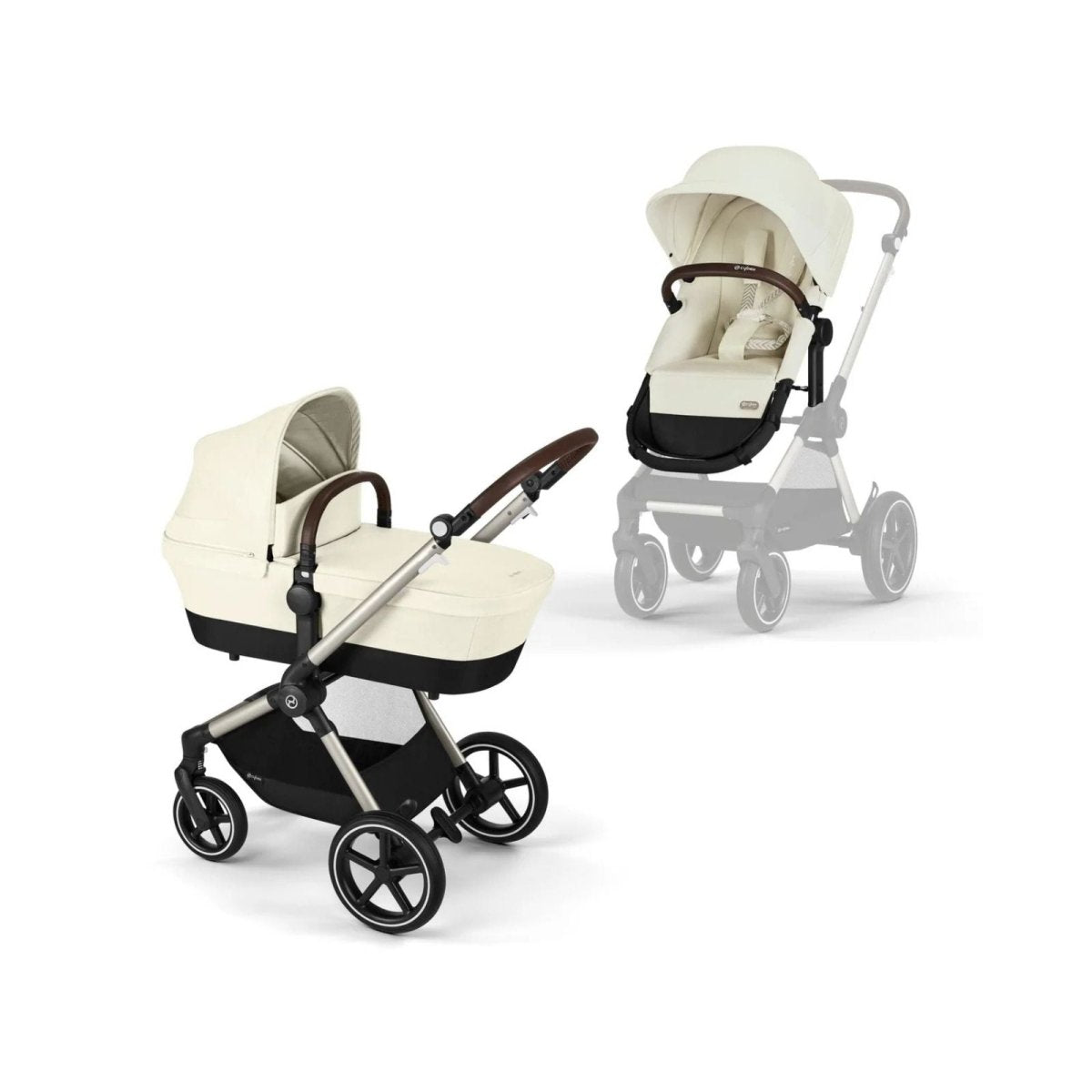 Cybex Eos Lux Silver 2 - in - 1 Pushchair - Seashell Beige - Miu Mau Collectibles