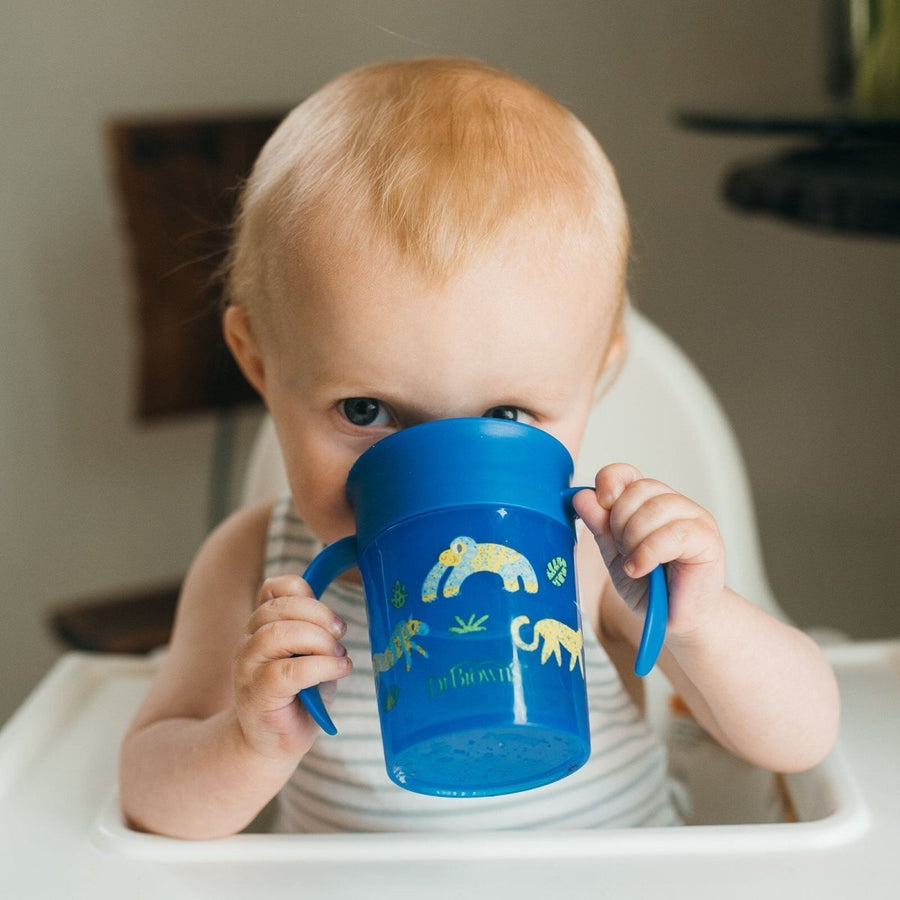 Dr. Brown's 360 Spoutless Transition Cup 300ml - Blue - Miu Mau Collectibles