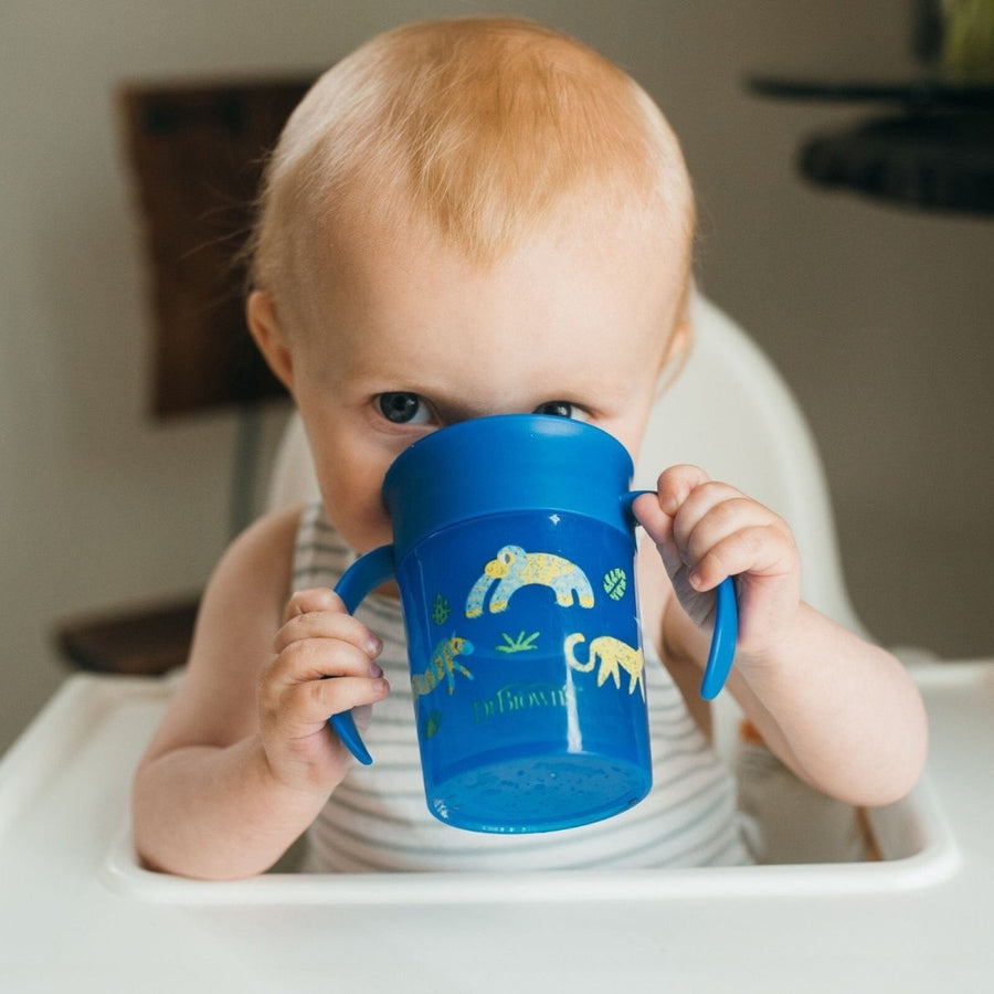 Dr. Brown's 360 Spoutless Transition Cup 300ml - Blue - Miu Mau Collectibles