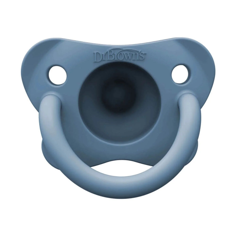 Dr. Brown's One Piece Silicone Soother 0+ months Pack of 2 - Blue - Miu Mau Collectibles