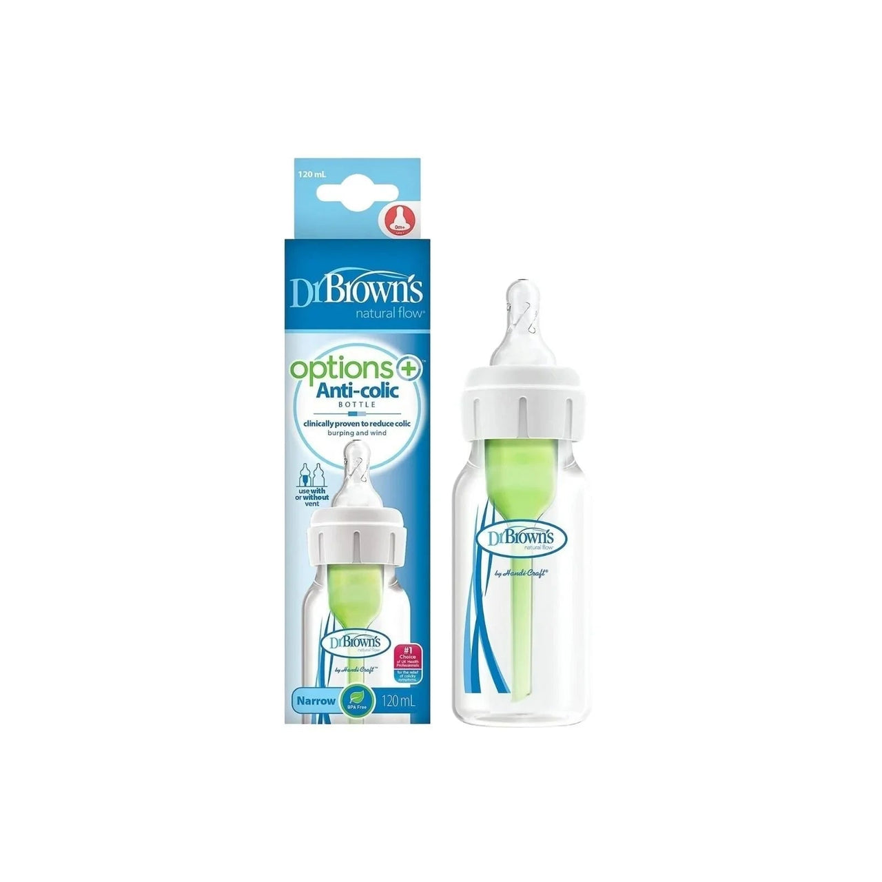 Dr. Brown's Options+ Anti - Colic Baby Bottle Narrow Neck 120ml - Miu Mau Collectibles