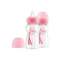 Dr. Brown's Options+ Anti - Colic Baby Bottle Wide Neck Pink 270ml Pack of 2 - Miu Mau Collectibles