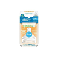 Dr. Brown's Options+ Baby Bottle Teats Level 2 Wide Neck 3+ months Pack of 2 - Miu Mau Baby & Kids Store