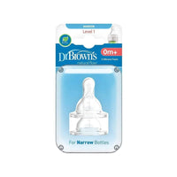 Dr. Brown's Options+ Narrow Neck Level 1 Teats 0+ months Pack of 2 - Miu Mau Baby & Kids Store