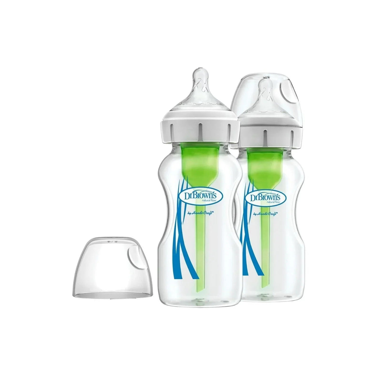 Dr. Brown's Options+ Wide Neck Anti - Colic Glass Bottle 270ml Pack of 2 - Miu Mau Collectibles
