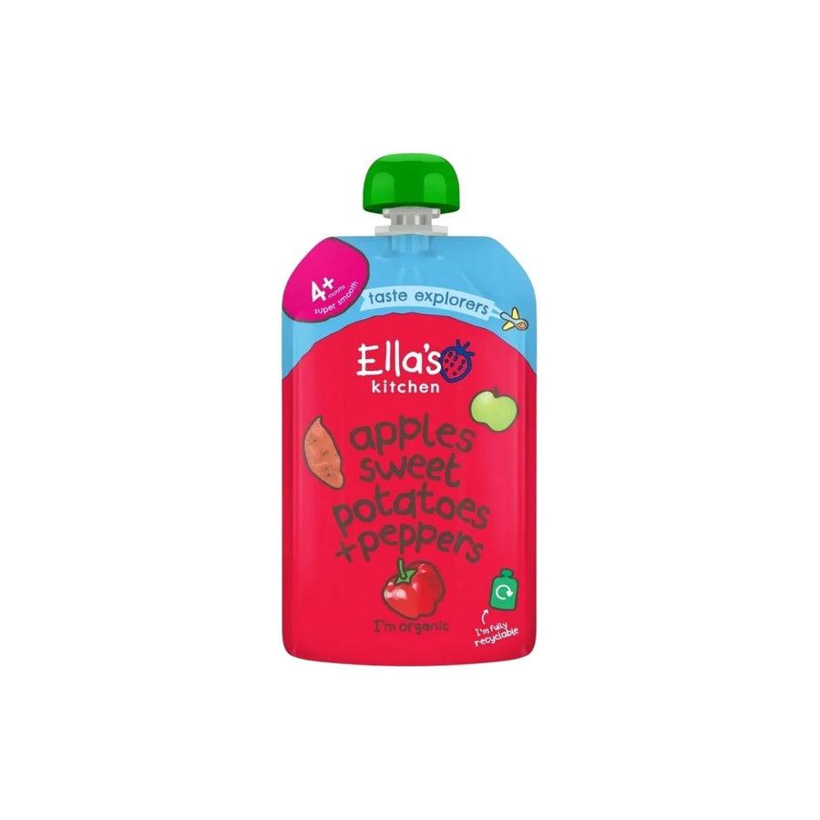 Ella's Kitchen Organic Apples Sweet Potatoes & Peppers Baby Pouch 4+ months 120g - Miu Mau Collectibles