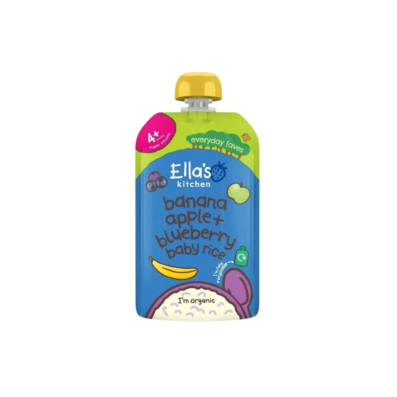 Ella's Kitchen Organic Banana & Blueberries Baby Rice Pouch 4+ months 120g - Miu Mau Collectibles