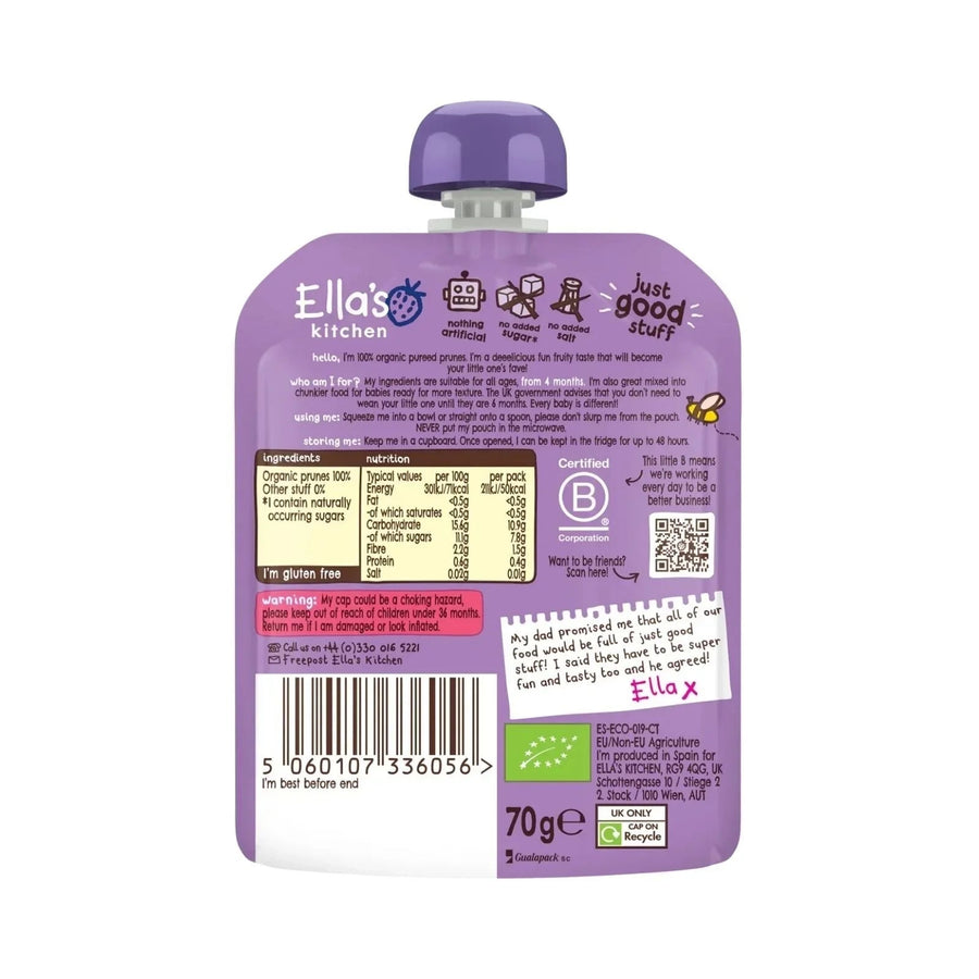Ella's Kitchen Organic Prunes First Tastes Baby Food Pouch 4+ months 70g - Miu Mau Collectibles