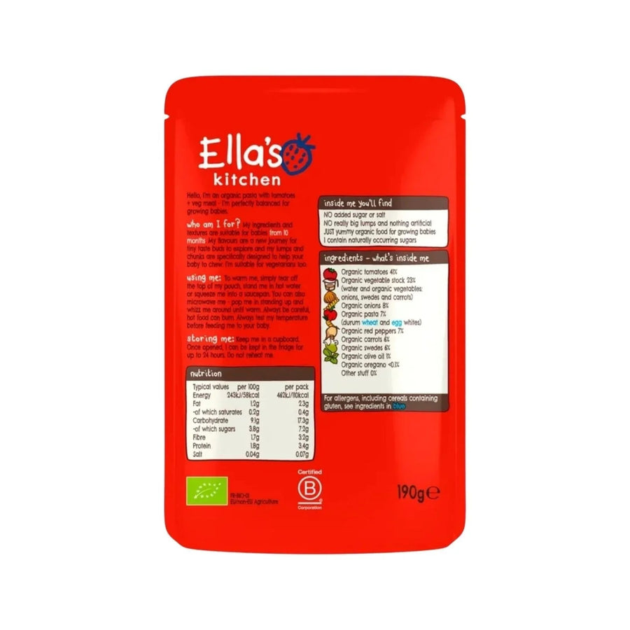 Ella's Kitchen Organic Tomato Pasta with Vegetables 10+ months 190g - Miu Mau Collectibles