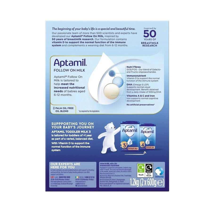 Aptamil 2 Follow On Milk Formula 6-12 months 1.2kg (2x600g)
