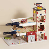 Fire & Rescue Wooden Garage - Miu Mau Collectibles
