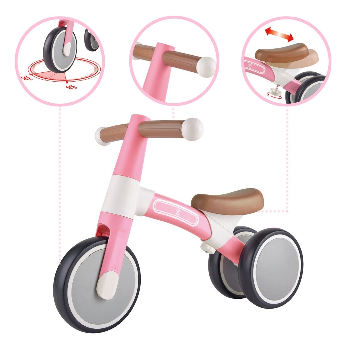 Hape First Ride Toddler Balance Bike, Pink - Miu Mau Collectibles