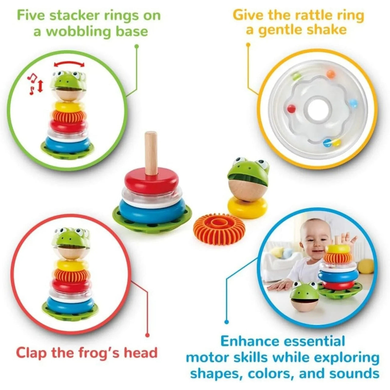 Hape Mr Frog Stacking Rings - Miu Mau Collectibles