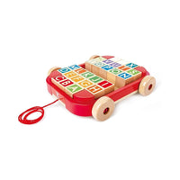 Hape Pull Along Cart with Stacking Blocks - Miu Mau Collectibles