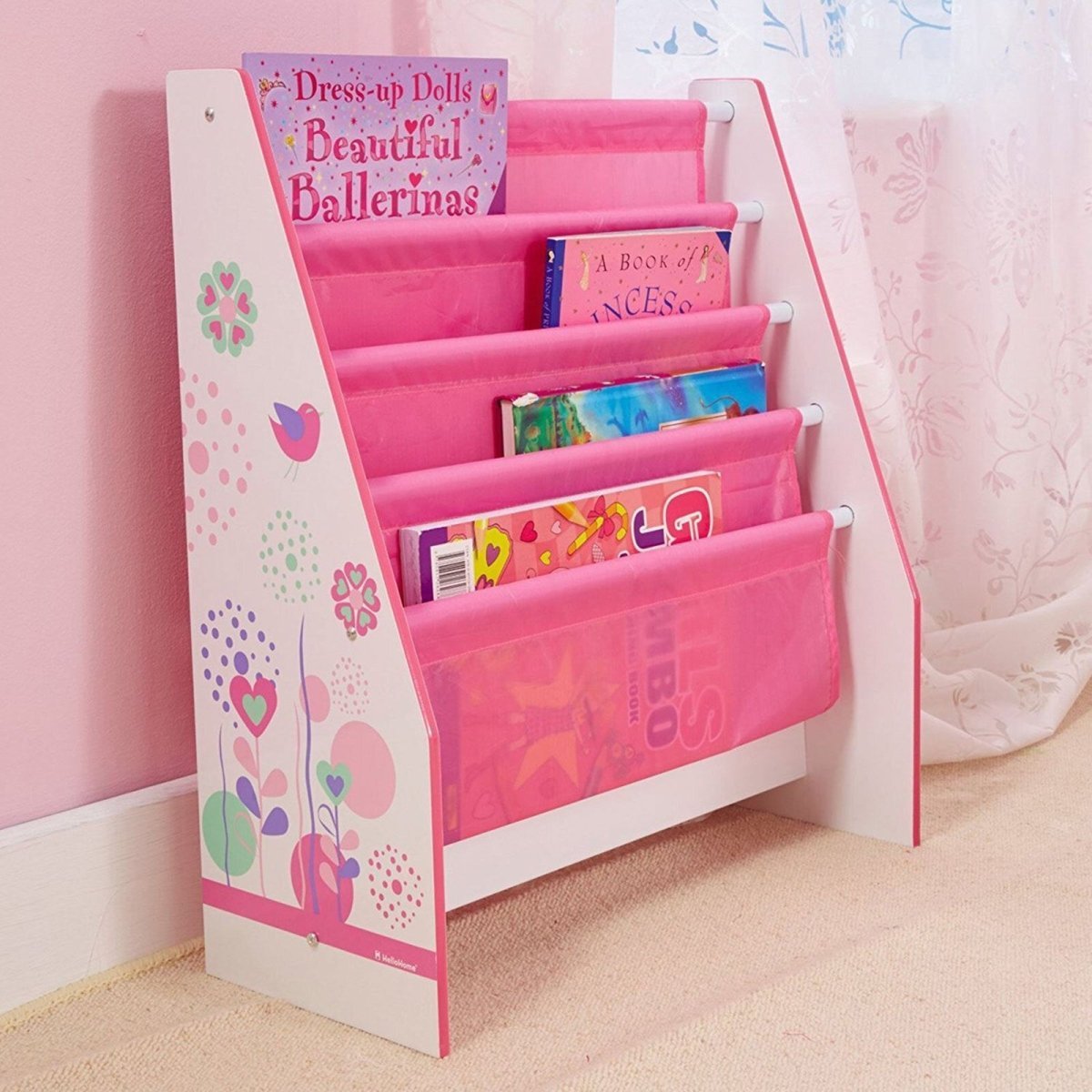 Hello Home Kids Sling Bookcase - Flowers and Birds - Miu Mau Collectibles