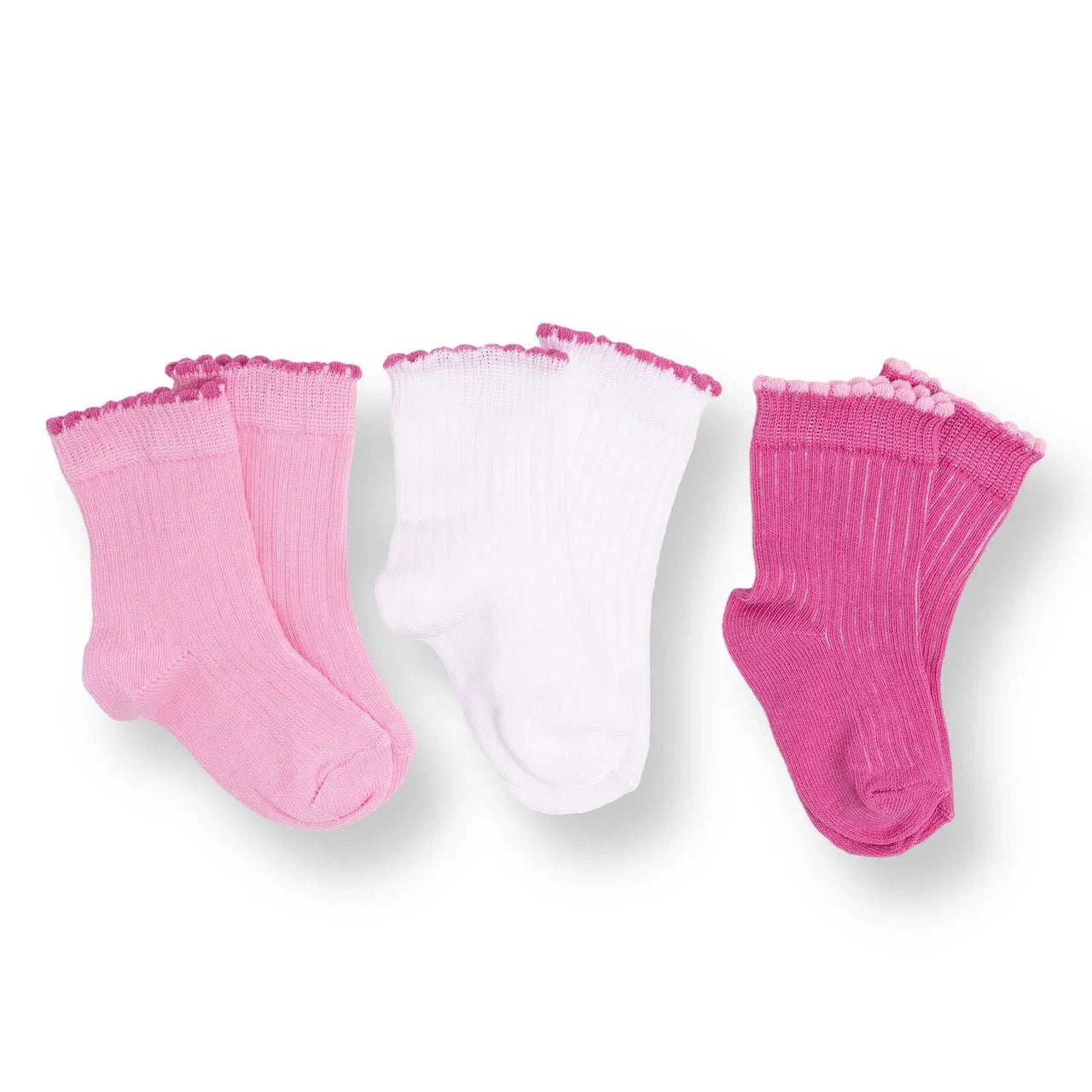 HelloBaby Ankle Socks 3 pcs - Pink - Miu Mau Collectibles