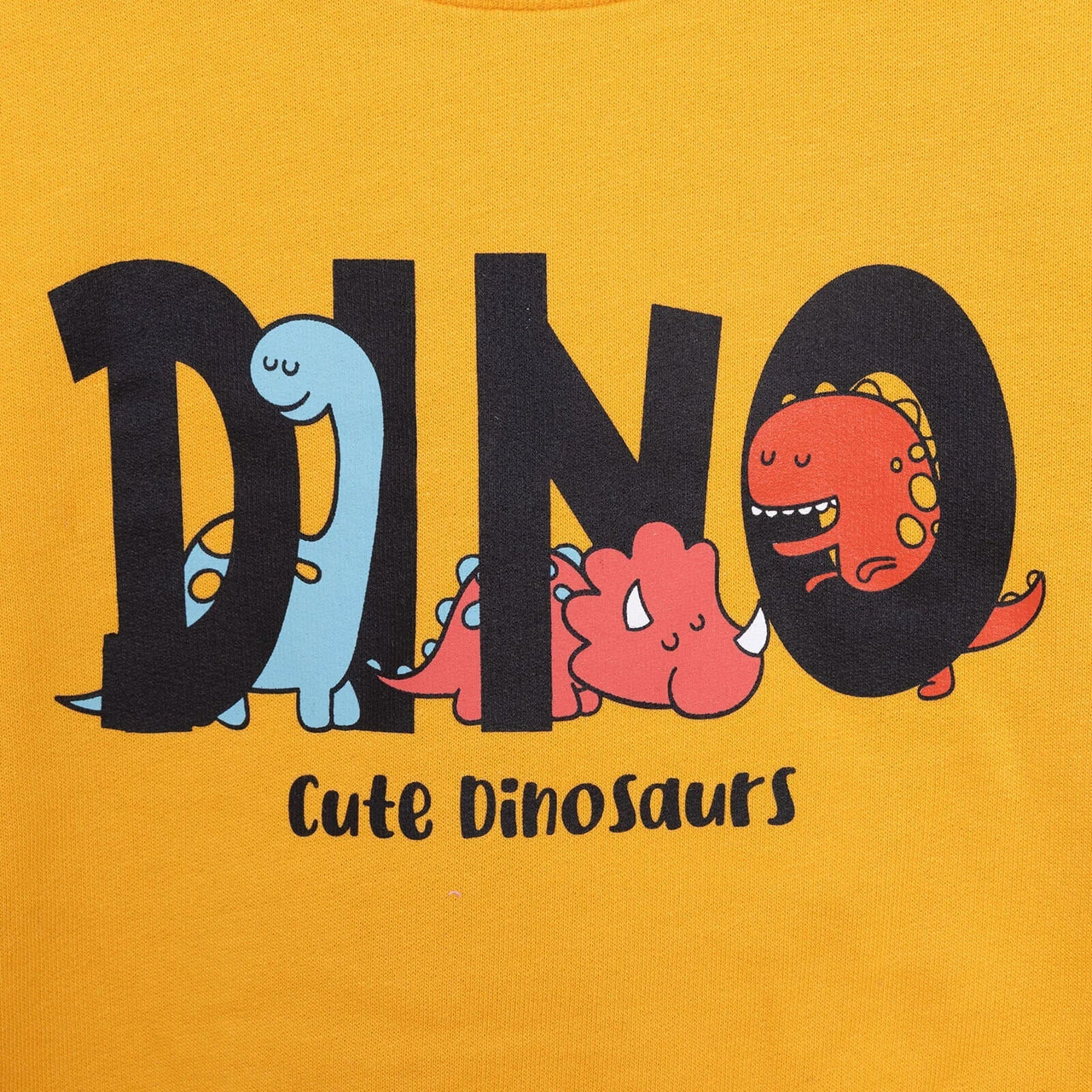HelloBaby Baby Boy Dino Patterned Sweatshirt - Mustard - Miu Mau Baby & Kids Store
