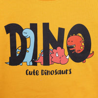 HelloBaby Baby Boy Dino Patterned Sweatshirt - Mustard - Miu Mau Baby & Kids Store