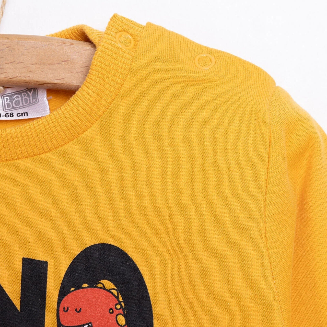 HelloBaby Baby Boy Dino Patterned Sweatshirt - Mustard - Miu Mau Baby & Kids Store