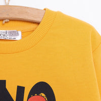 HelloBaby Baby Boy Dino Patterned Sweatshirt - Mustard - Miu Mau Baby & Kids Store