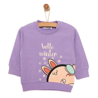 HelloBaby Baby Girl Animal Printed Sweatshirt - Purple - Miu Mau Collectibles