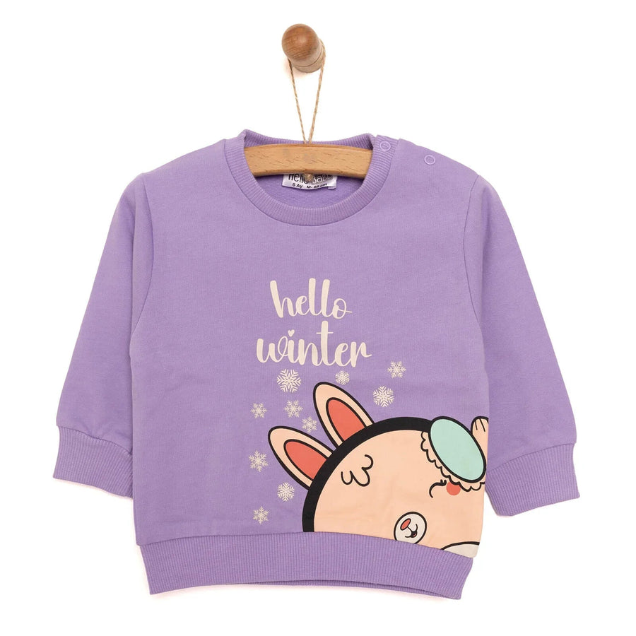 HelloBaby Baby Girl Animal Printed Sweatshirt - Purple - Miu Mau Collectibles