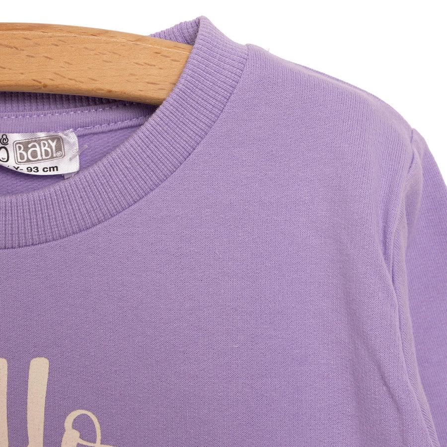 HelloBaby Baby Girl Animal Printed Sweatshirt - Purple - Miu Mau Collectibles