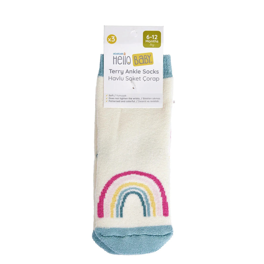 HelloBaby Baby Girl Chenille Socks 3 Pcs - Light Pink - Miu Mau Collectibles